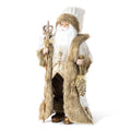Woodland Santa Figure — 18 in, Faux Fur Coat & Staff