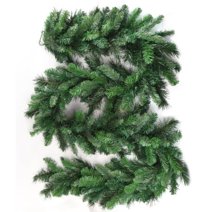 Christmas Pine Garland — 9 ft, Lush Green, Unlit