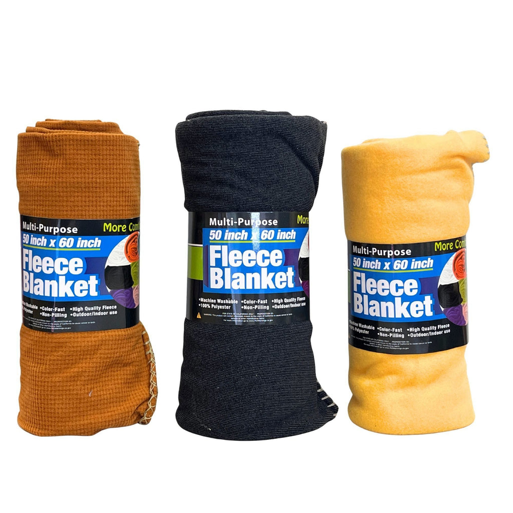 Fleece Throw Blanket 50" x 60" — Assorted Solid Colors