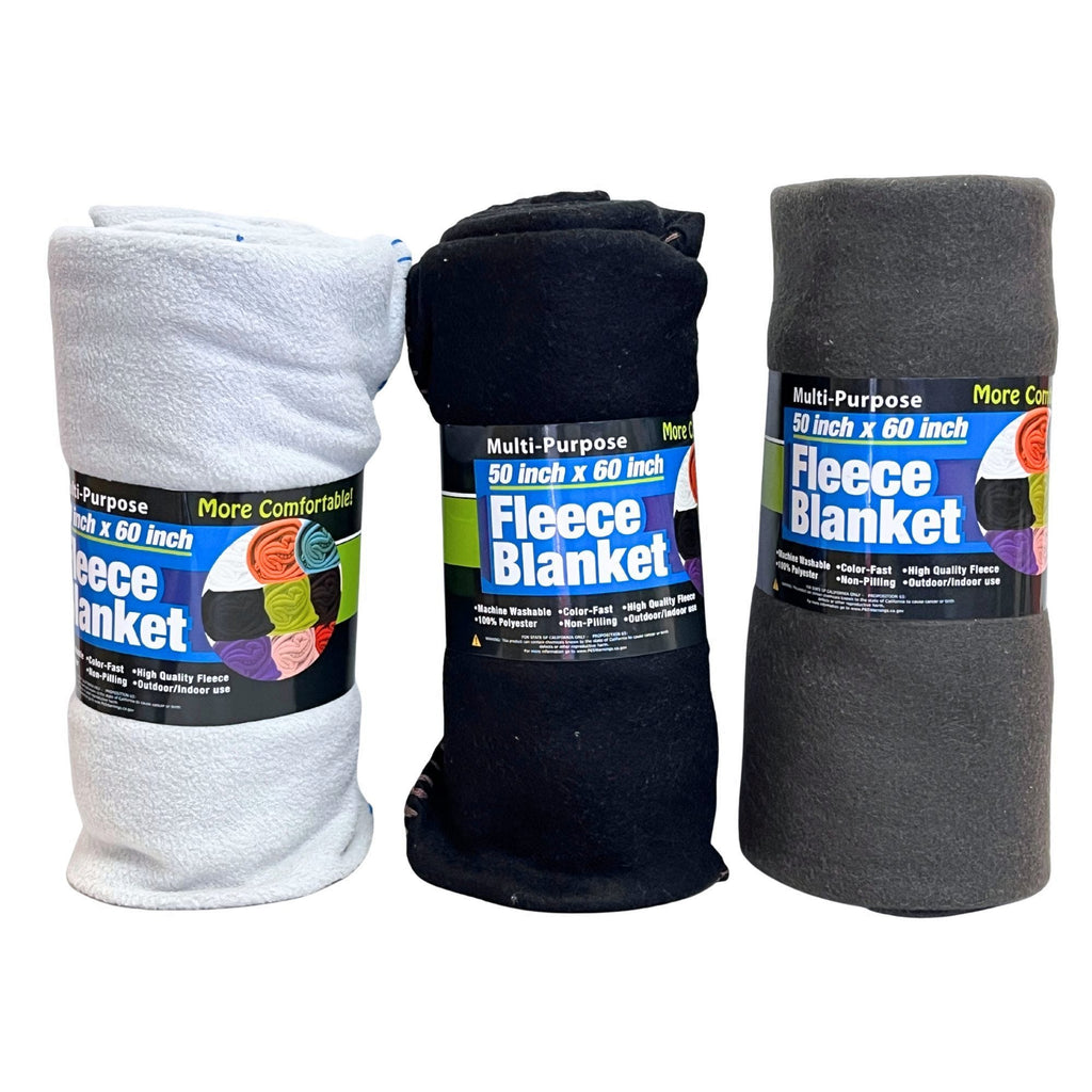 Fleece Throw Blanket 50" x 60" — Assorted Solid Colors