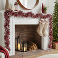 Tinsel Garland in Silver and Red Sheer