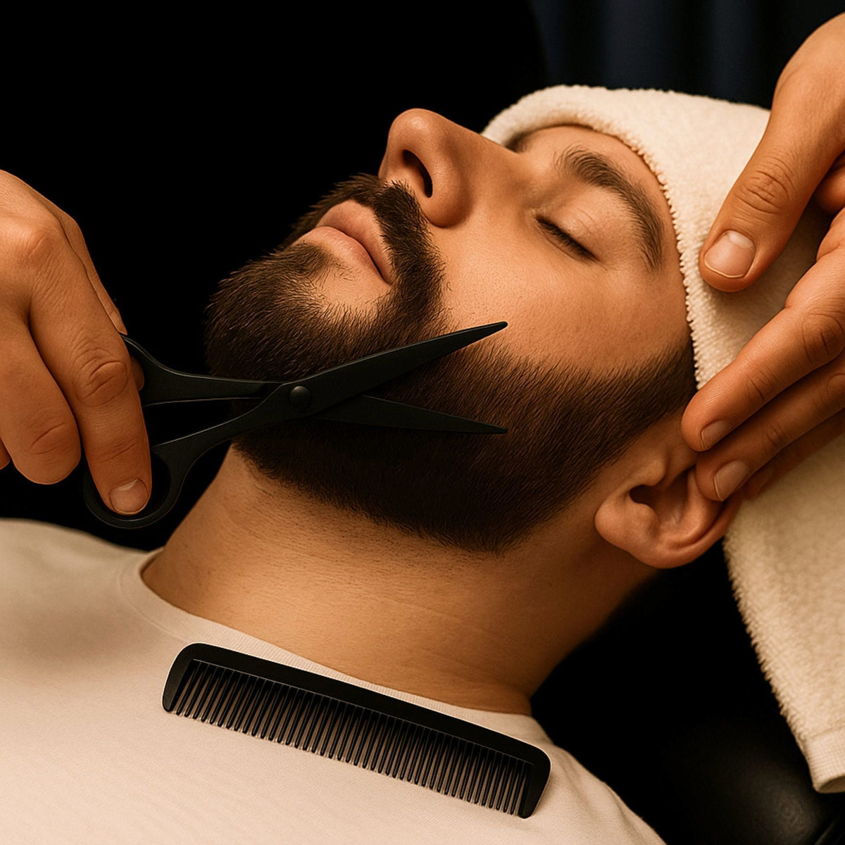Mustache & Beard Grooming Set — Stainless Steel Scissors & Comb (2 Piece)