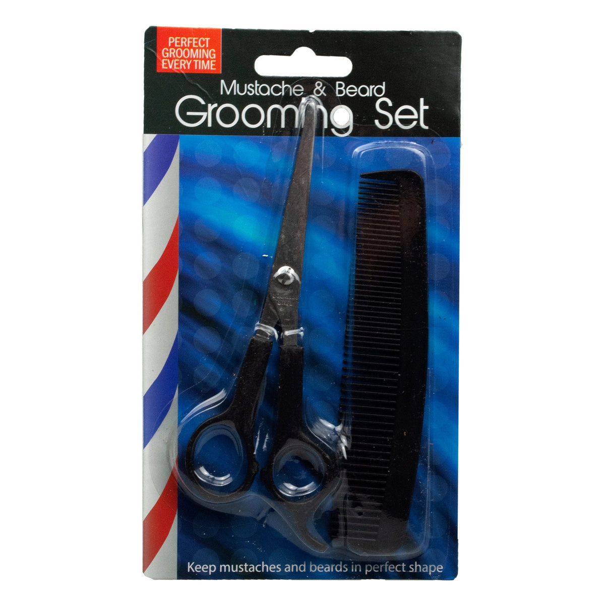 Mustache & Beard Grooming Set — Stainless Steel Scissors & Comb (2 Piece)
