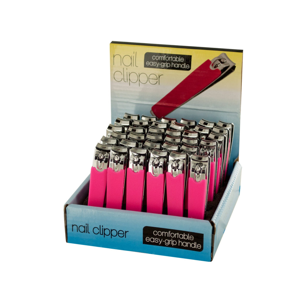 Nail Clipper with Easy-Grip Handle — Hot Pink
