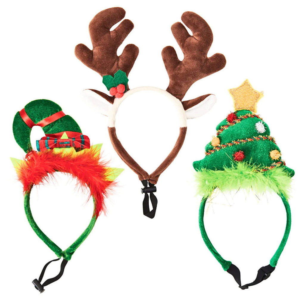 Christmas Holiday Pet Adjustable Headband Accessory — Assorted Styles