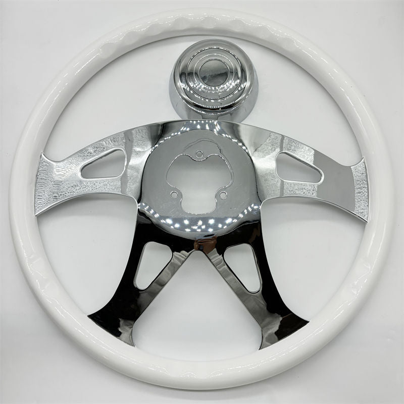 18" Candy Steering Wheel for Semi Trucks — 450mm Chrome 4-Spoke