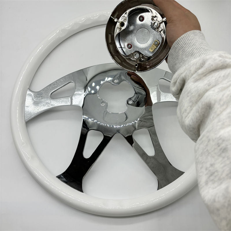 18" Candy Steering Wheel for Semi Trucks — 450mm Chrome 4-Spoke — Wholesale