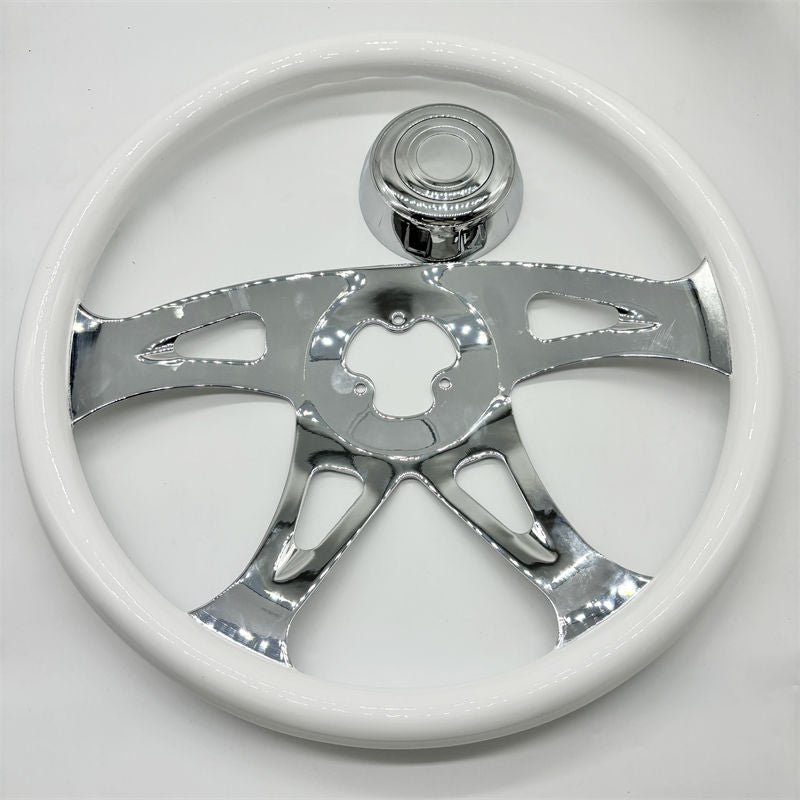 18" Candy Steering Wheel for Semi Trucks — 450mm Chrome 4-Spoke