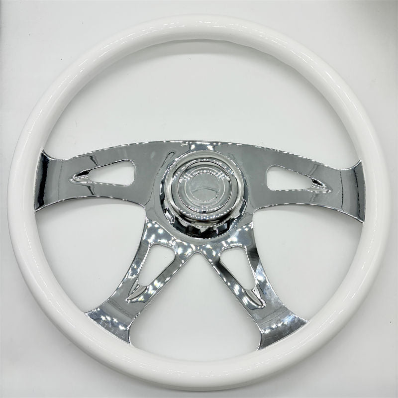 18" Candy Steering Wheel for Semi Trucks — 450mm Chrome 4-Spoke