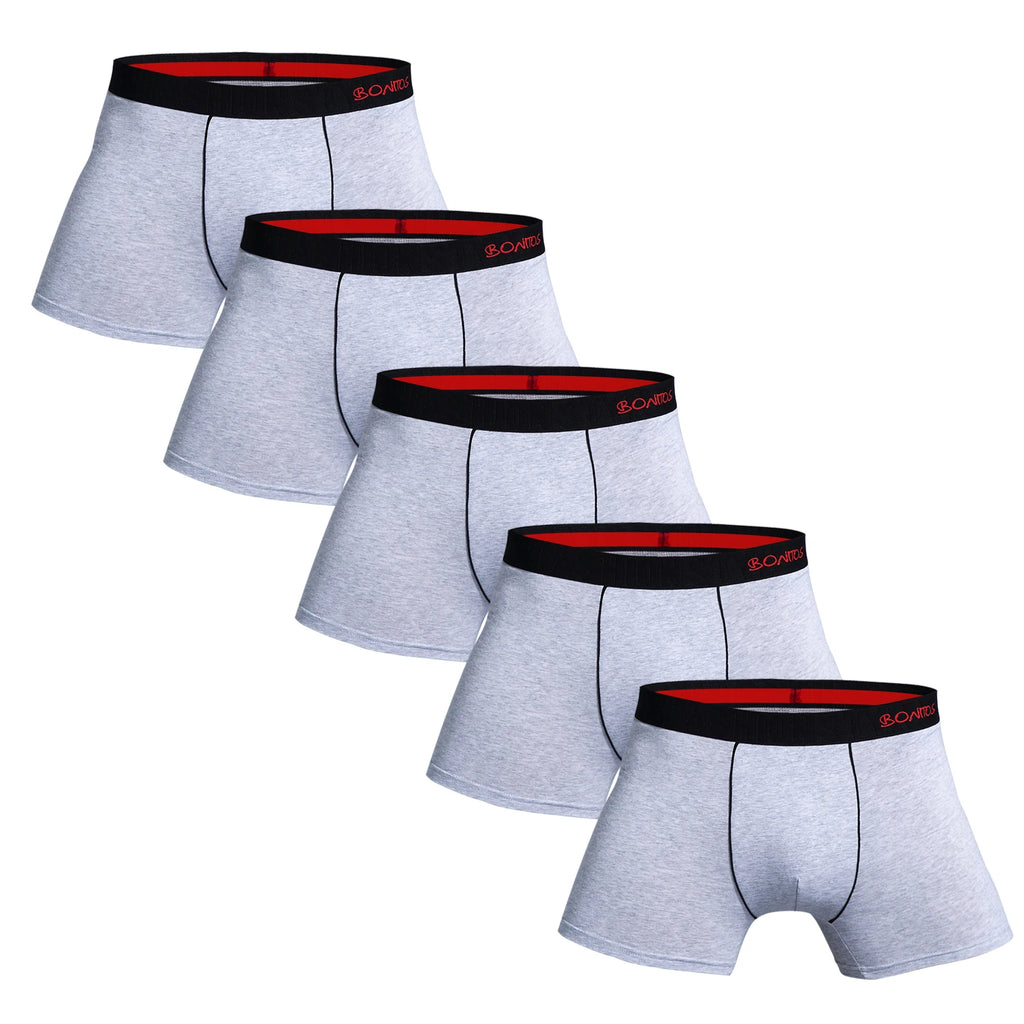 Paquete de 5 piezas, ropa interior de algodón para hombre, Kit antideslizante para gimnasio.