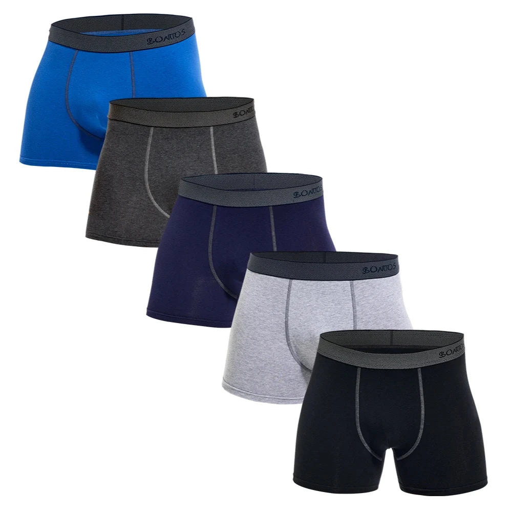Paquete de 5 piezas, ropa interior de algodón para hombre, Kit antideslizante para gimnasio.