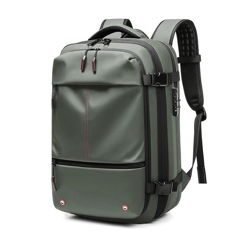Mochila de viaje de compresión al vacío para hombre, 17 pulgadas, de gran capacidad para negocios, viaje y senderismo.