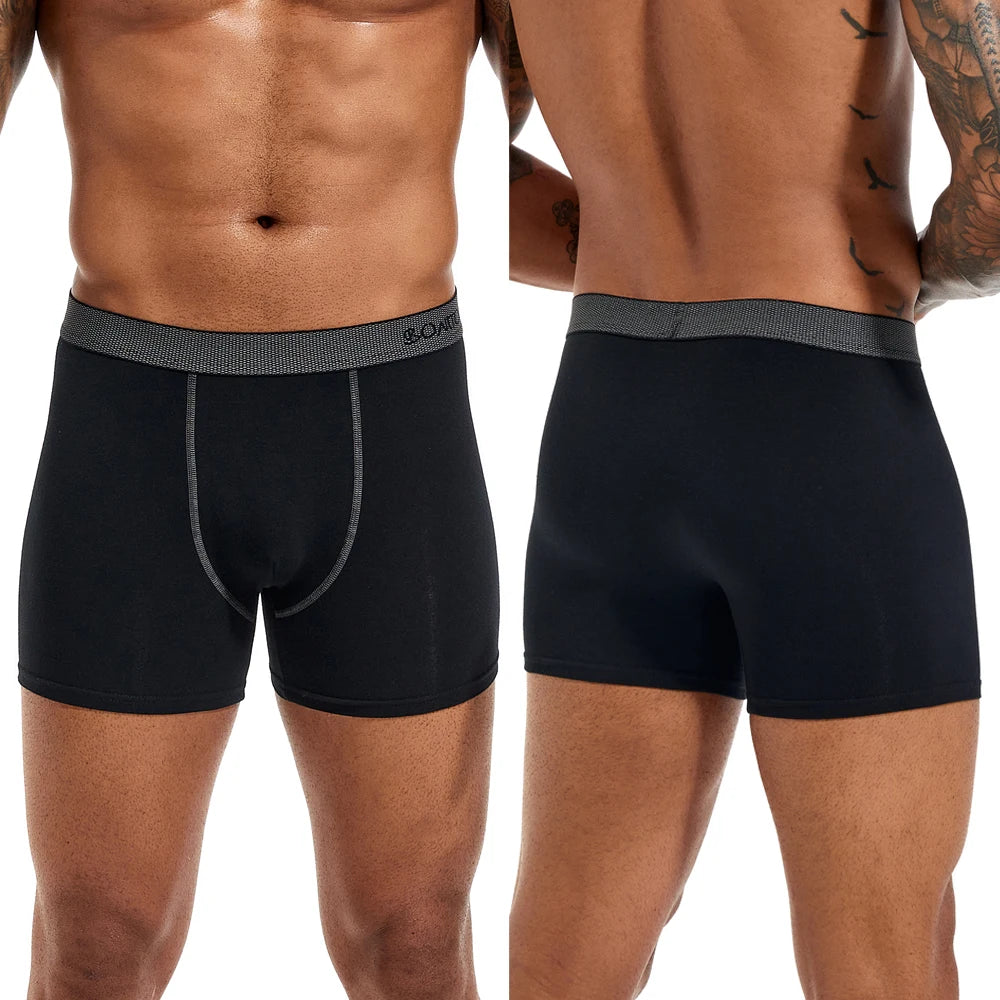 Paquete de 5 piezas, ropa interior de algodón para hombre, Kit antideslizante para gimnasio.