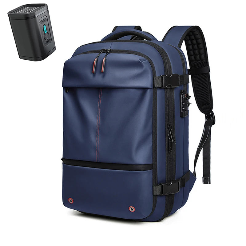 Mochila de viaje de compresión al vacío para hombre, 17 pulgadas, de gran capacidad para negocios, viaje y senderismo.
