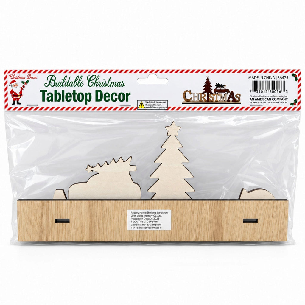 Red Car Carrying Christmas Tree Tabletop Decor