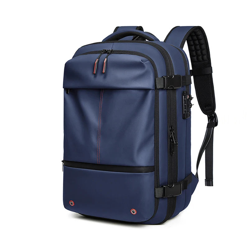 Mochila de viaje de compresión al vacío para hombre, 17 pulgadas, de gran capacidad para negocios, viaje y senderismo.