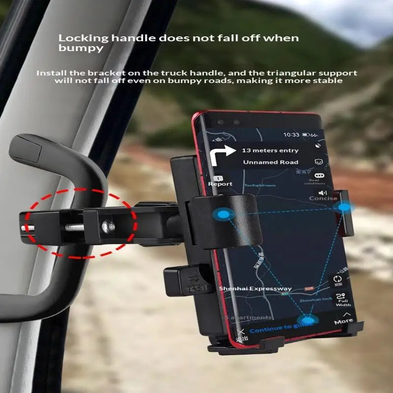 Soporte para Teléfono de Camión/Autobús, Manos Libres, Rotación 360°, Agarre Estable Antivibraciones, Universal para Conductores de Camiones/Autobuses, Uso con GPS