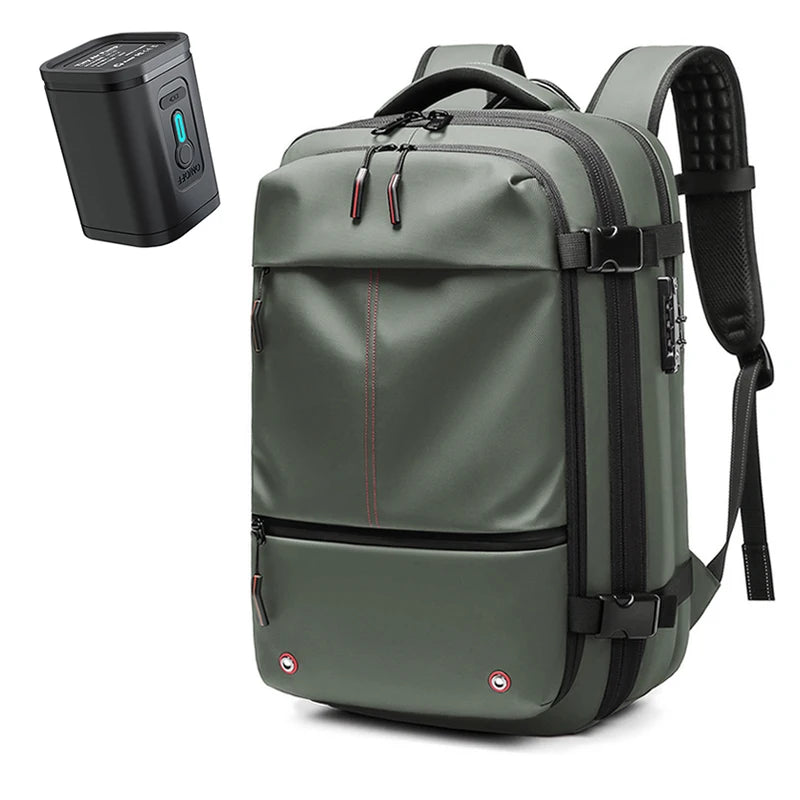 Mochila de viaje de compresión al vacío para hombre, 17 pulgadas, de gran capacidad para negocios, viaje y senderismo.