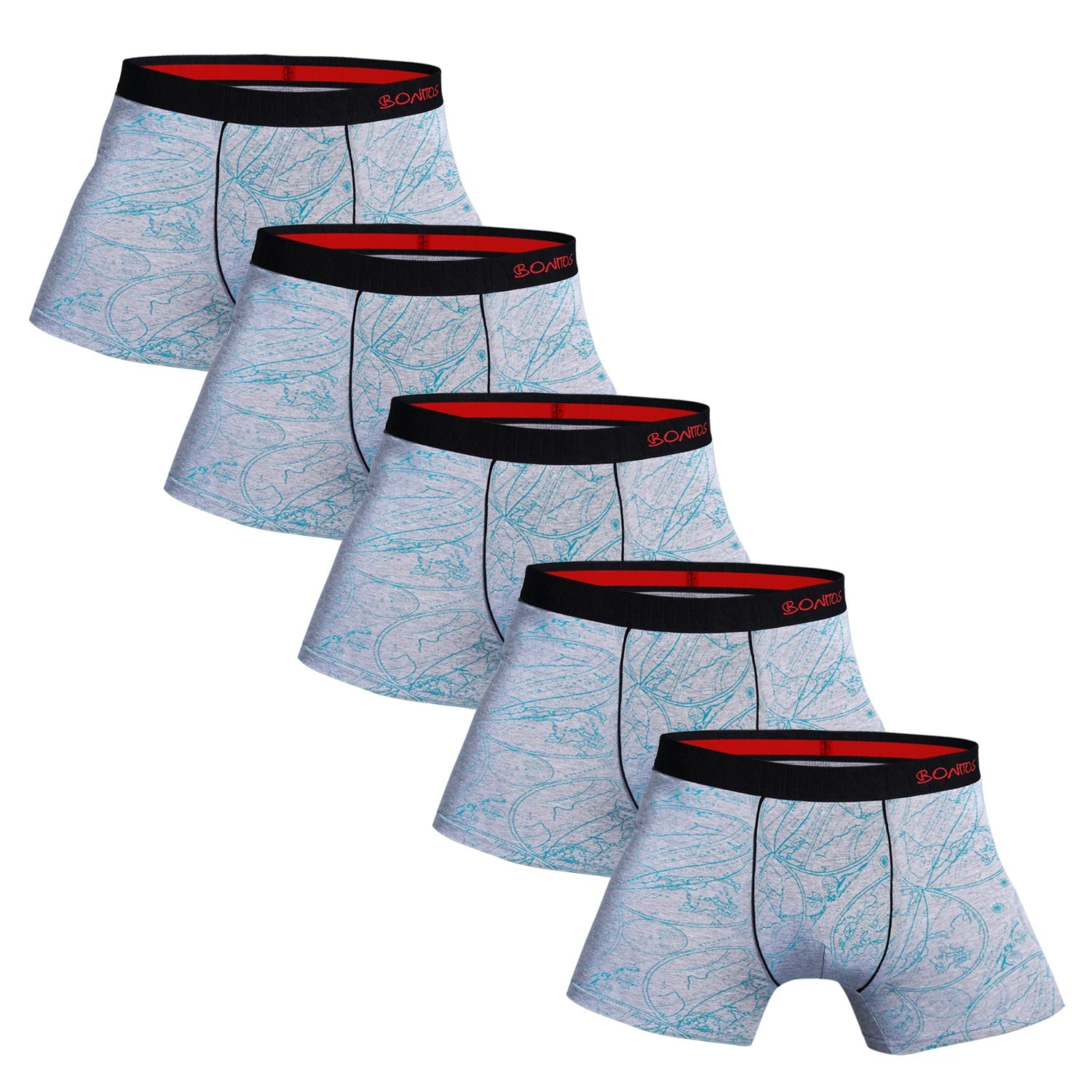 Paquete de 5 piezas, ropa interior de algodón para hombre, Kit antideslizante para gimnasio.