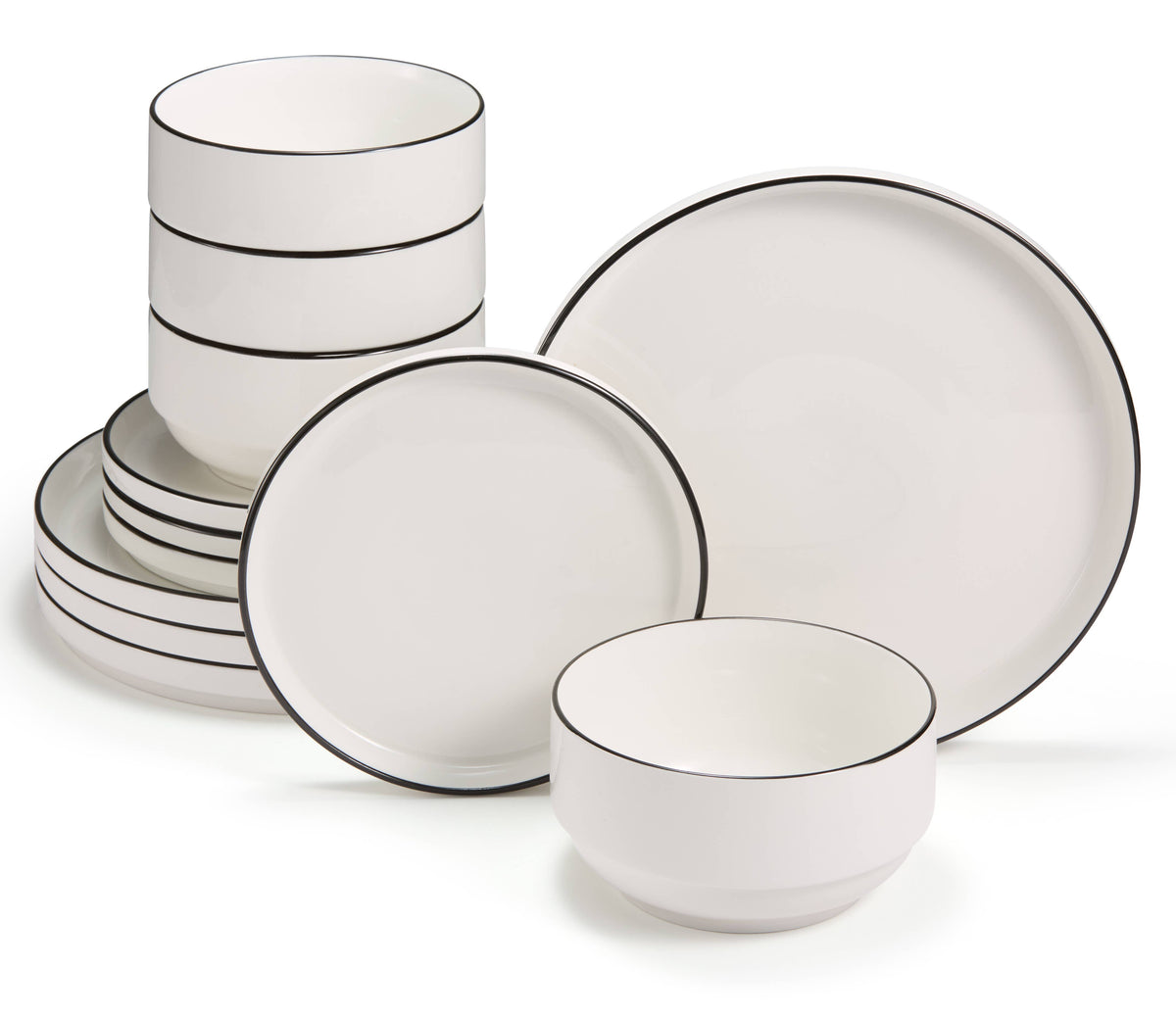 Kook Dinnerware Set, 12 Piece Service for 4, Ceramic