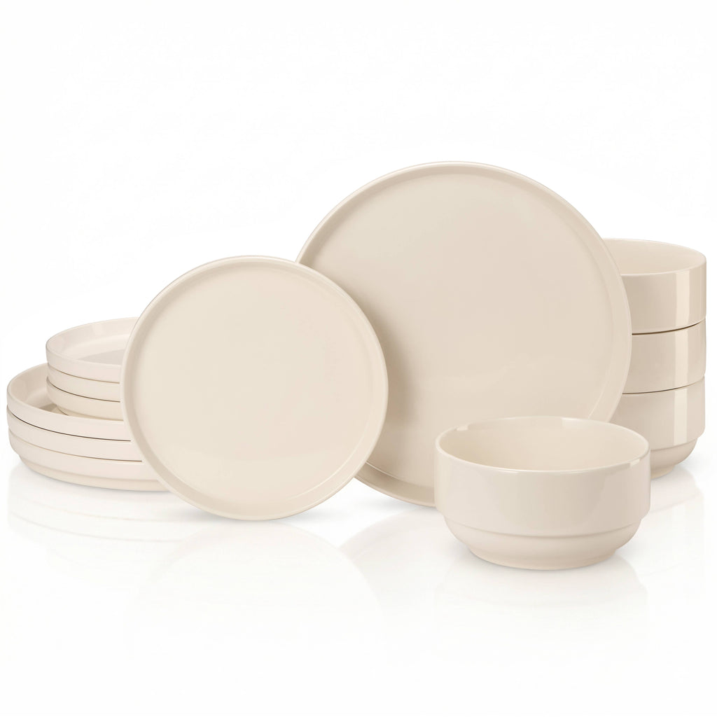 Kook Dinnerware Set, 12 Piece Service for 4, Ceramic