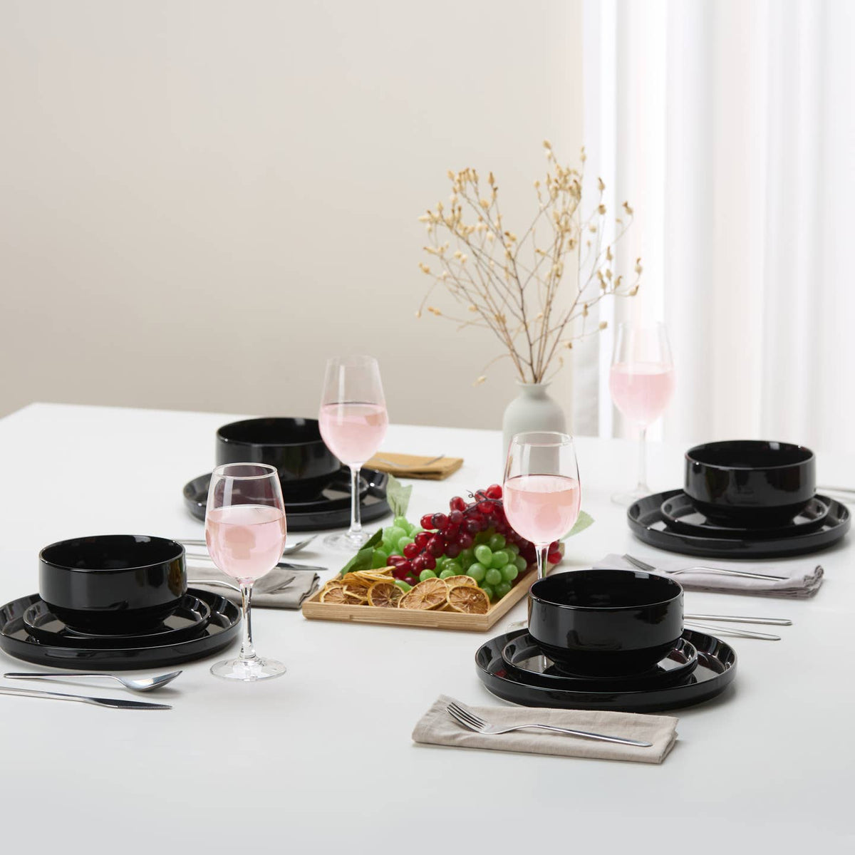 Kook Dinnerware Set, 12 Piece Service for 4, Ceramic