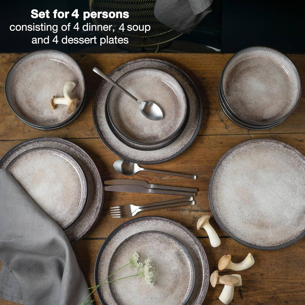 Moritz & Moritz 12-Piece Porcelain Dinnerware Set, Service for 4