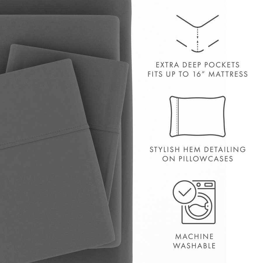 Premium Microfiber Bed Sheet Set — 4 Piece (Ultra Soft)