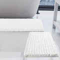 Chenille Bath Mat Set — 2 Piece (16 x 24 in + 20 x 32 in), White