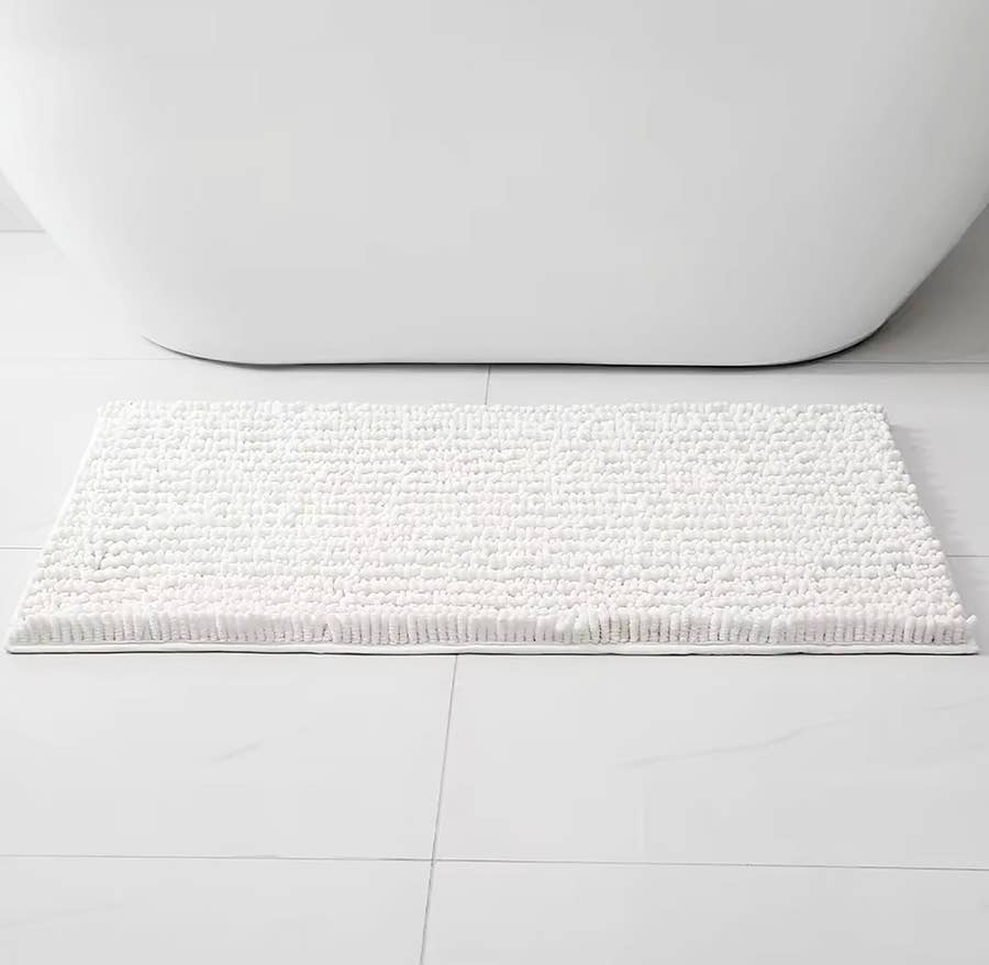 Chenille Bath Mat Set — 2 Piece (16 x 24 in + 20 x 32 in), White