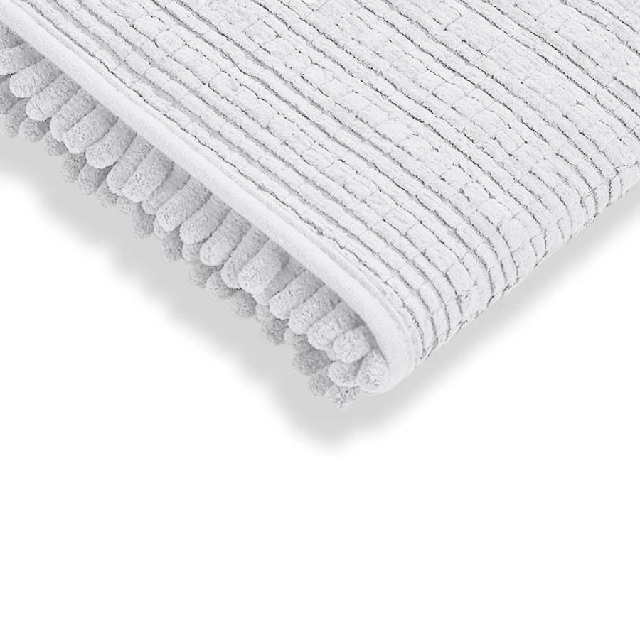 Chenille Bath Mat Set — 2 Piece (16 x 24 in + 20 x 32 in), White